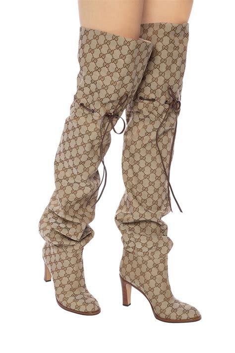 women gucci combat boots|gucci print thigh high boots.